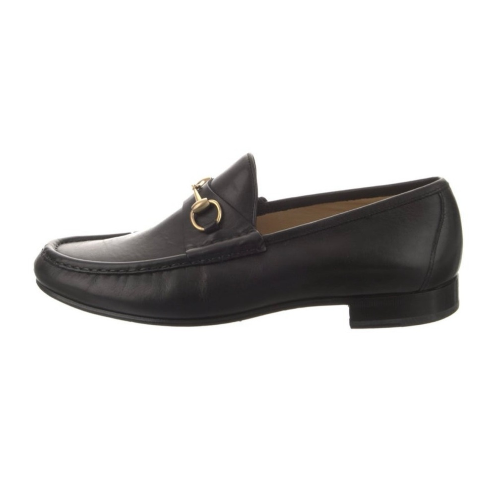 Gucci Black Leather Horsebit Loafers 46.5 E
